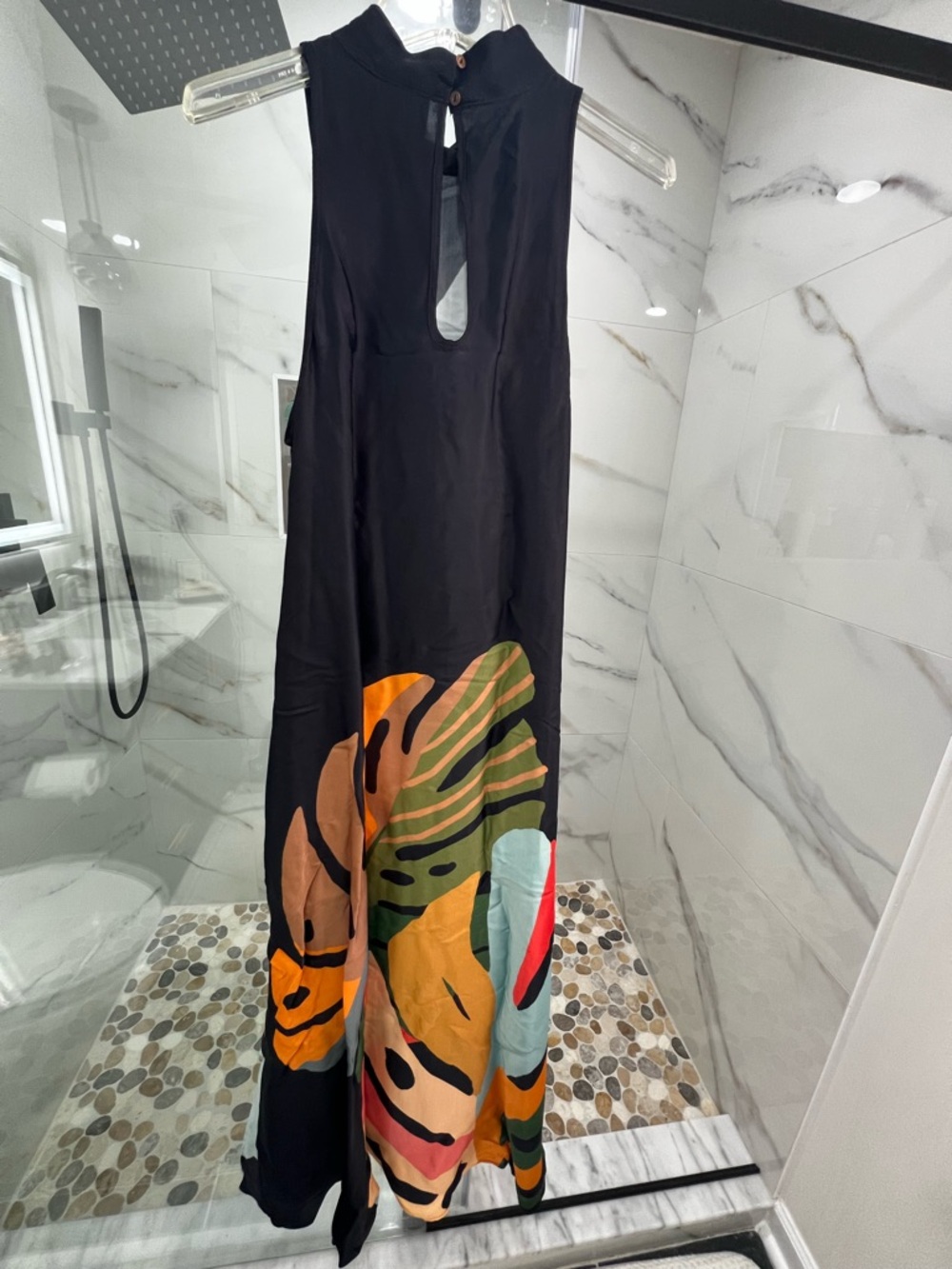 Farm Rio for Anthropologie Tropical Leaf Halter Maxi Dress Size M EUC - Picture 10 of 13